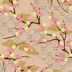 Chiyogami Yuzen Origami Paper - GENTLE BLOSSOM - 4 Sheet Pack - 6 x 6 Inch