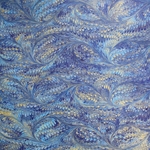 Italian Marbled Origami Paper - BIRD WING - Bright Blues/Gold