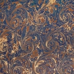 Italian Marbled Origami Paper - CURLED STONE - Blue/Brown/Gold