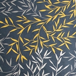 Screenprinted Mulberry Origami Paper - Willow Leaf - SILVER, GOLD, MIDNIGHT BLUE