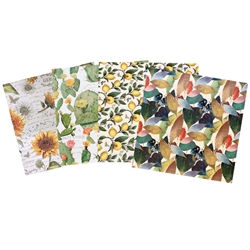 Assorted 6" Italian Florentine Origami 16 Sheet Pack - PLANTS