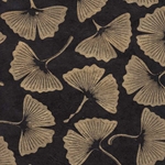 Lokta Paper Origami Pack - Ginkgo Leaves - GOLD ON BLACK