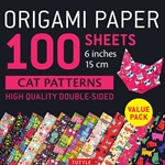 Origami Paper Pack - DOUBLE SIDED CAT PATTERNS - 6"