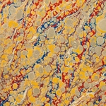 Italian Marbled Origami Paper - VEIN - Red/Gold/Blue
