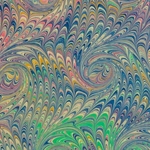 Italian Marbled Origami Paper - SPIRAL  - Blues