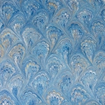 Italian Marbled Origami Paper - PEACOCK - Bright Blues