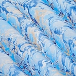 Italian Marbled Origami Paper - STONE WAVE - Bright Blue/Gold