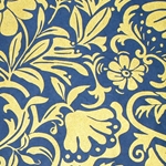 Screenprinted Mulberry Origami Paper - Moon Flowers - GOLD/MIDNIGHT BLUE