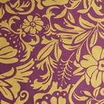Screenprinted Mulberry Origami Paper - Moon Flowers - GOLD/PLUM