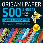 Origami Paper Pack - DOUBLE SIDED NATURE PHOTO PATTERNS - 6"