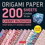 6" Origami Paper and Instruction Kit - CHERRY BLOSSOMS