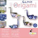 6" Art Origami Paper - Claude Monet - SWANS