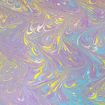 Hand Marbled Origami Paper - PURPLE PASTEL PEACOCK