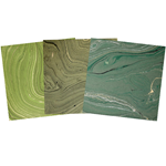 Assorted 6" Marbled Jute Origami 36 Sheet Pack - GREEN
