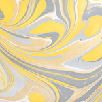 Indian Cotton Rag Marble Origami Paper - GOLD AND SILVER ON YELLOW
