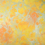 Marbled Momi Origami Paper - PEACH/YELLOW/SILVER