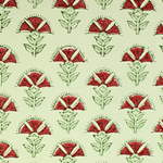 Indian Cotton Rag Block Printed Origami Paper - THISTLE - SCARLET