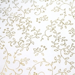 Screenprinted Mulberry Origami Paper - Vines- GOLD ON WHITE