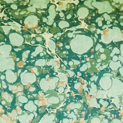 Italian Marbled Origami Paper - STONE - Green/Gold
