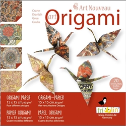6" Art Origami Paper - Art Nouveau - CRANES