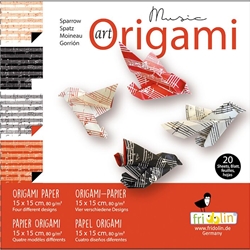 6" Art Origami Paper - Music - SPARROW