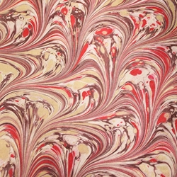 Italian Marbled Origami Paper - FLOW - Red/Brown/Gold