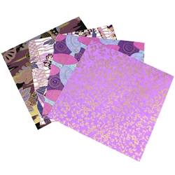 Assorted 6" Chiyogami Origami 16 Sheet Pack - PURPLES