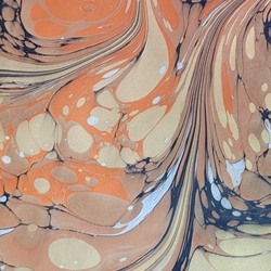 Hand Marbled Origami Paper - HARVEST SWIRL
