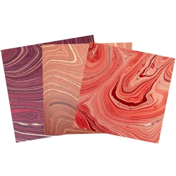 Assorted 6" Marbled Jute Origami 36 Sheet Pack - RED